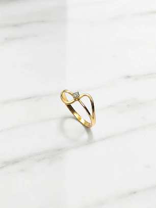 Anillo infinito circón Oro 18k