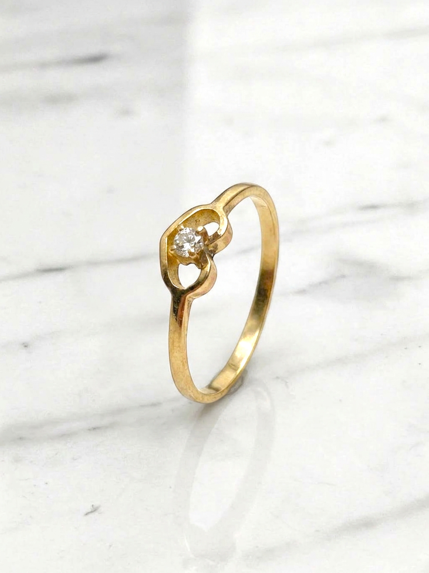 Anillo corazón circón oro 18k  2