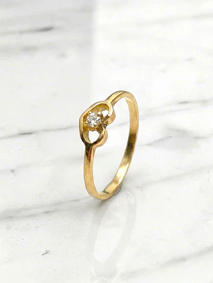 Anillo corazón circón oro 18k 
