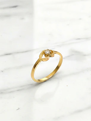 Anillo corazón circón oro 18k 