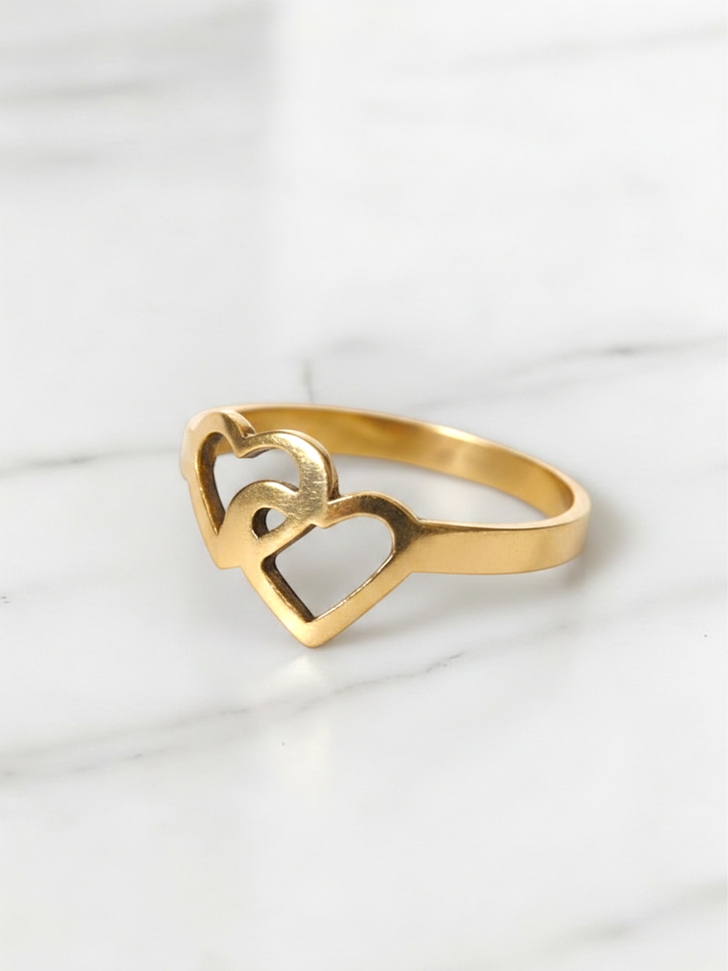 Anillo doble corazón Oro 18k 3