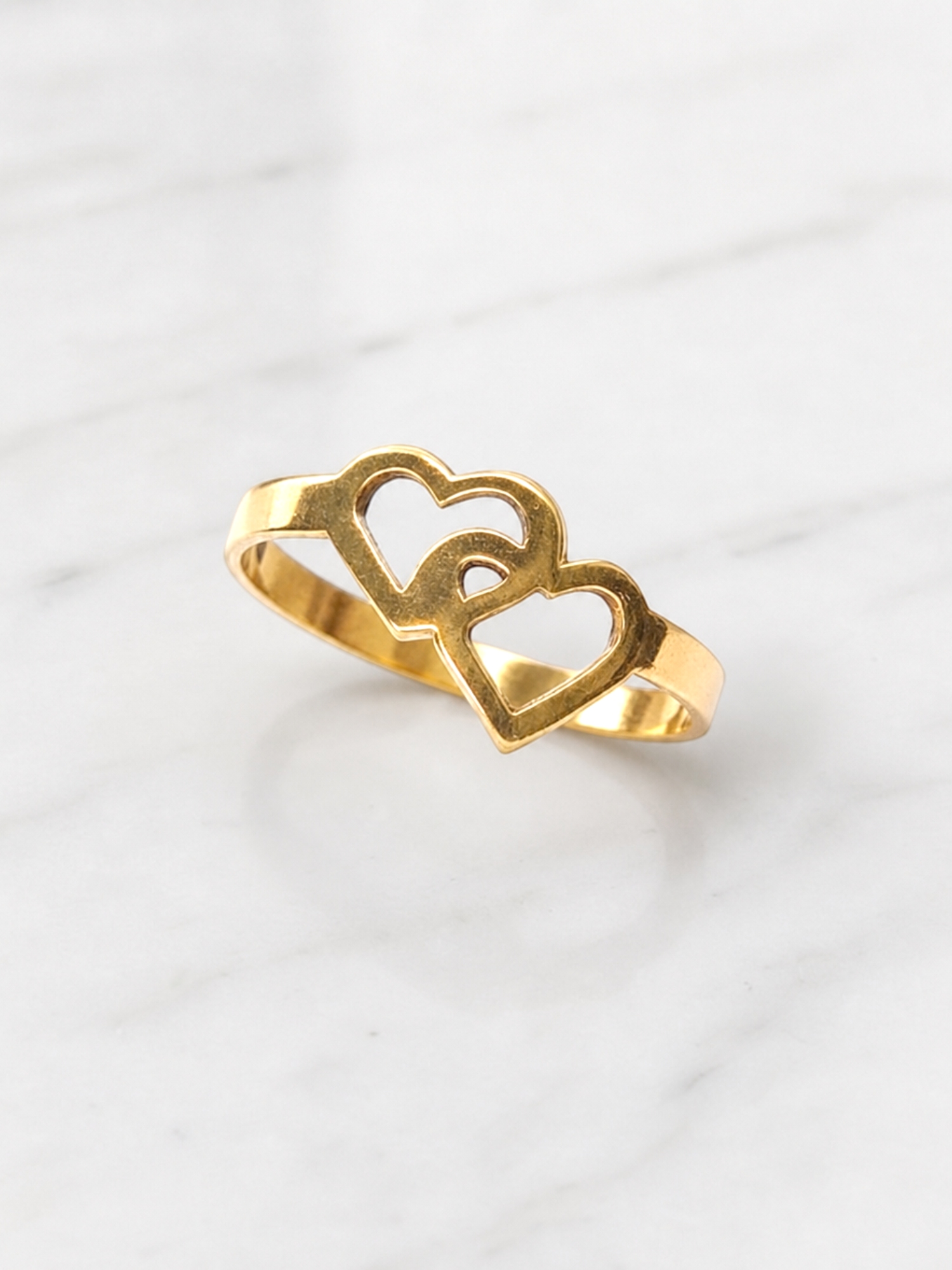 Anillo doble corazón Oro 18k 2