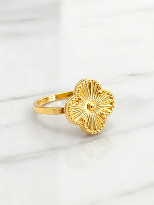 Anillo flor tallada Oro 18k