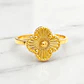 Anillo flor tallada Oro 18k - Miniatura 6