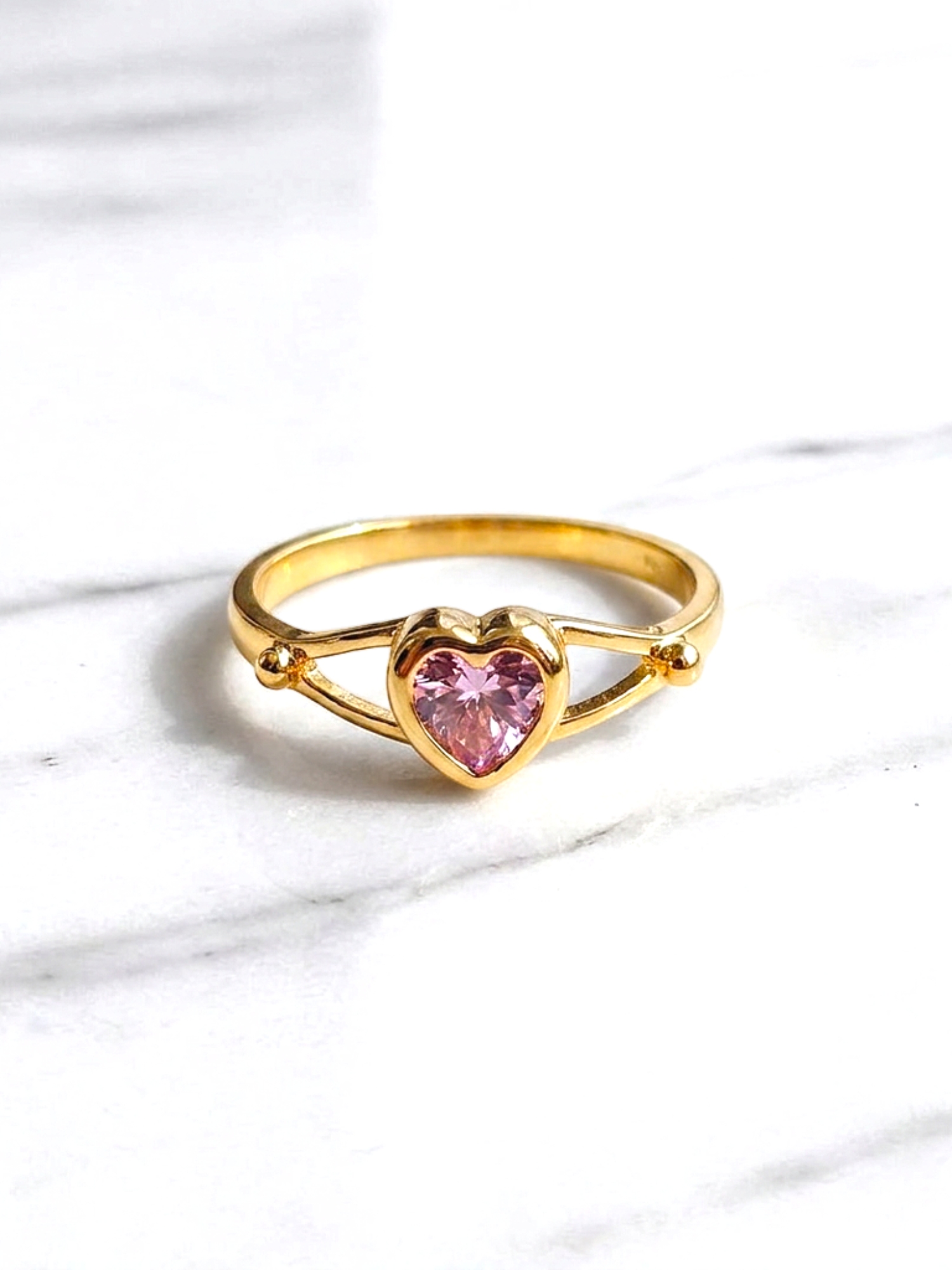 Anillo corazón rosa de francia Oro 18k 3