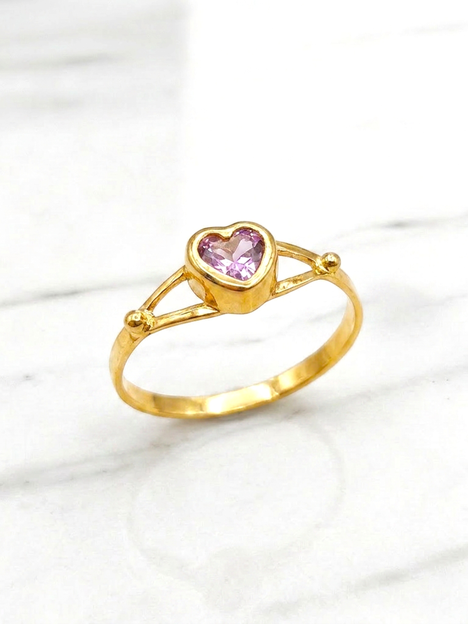 Anillo corazón rosa de francia Oro 18k 5