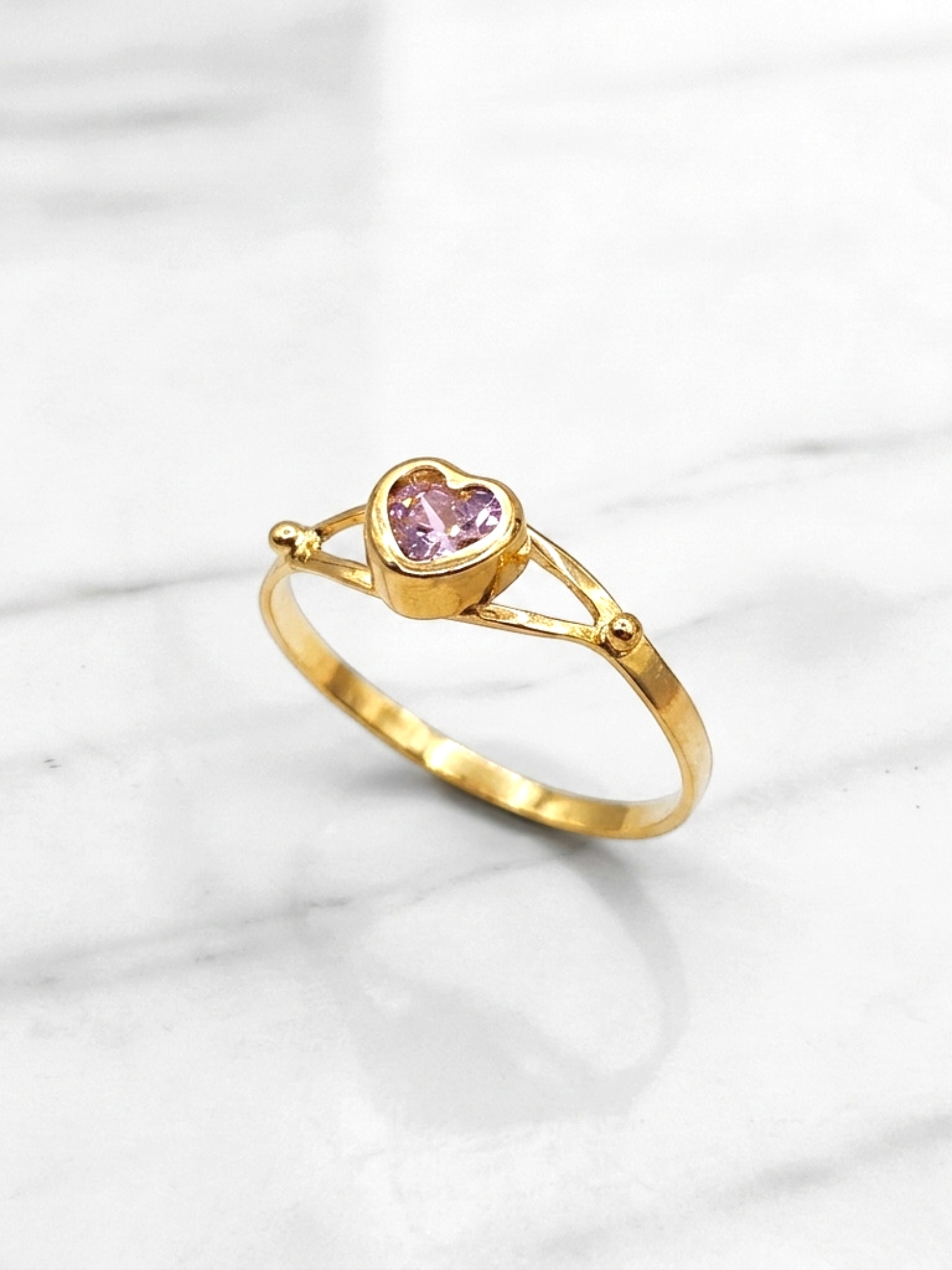Anillo corazón rosa de francia Oro 18k 4