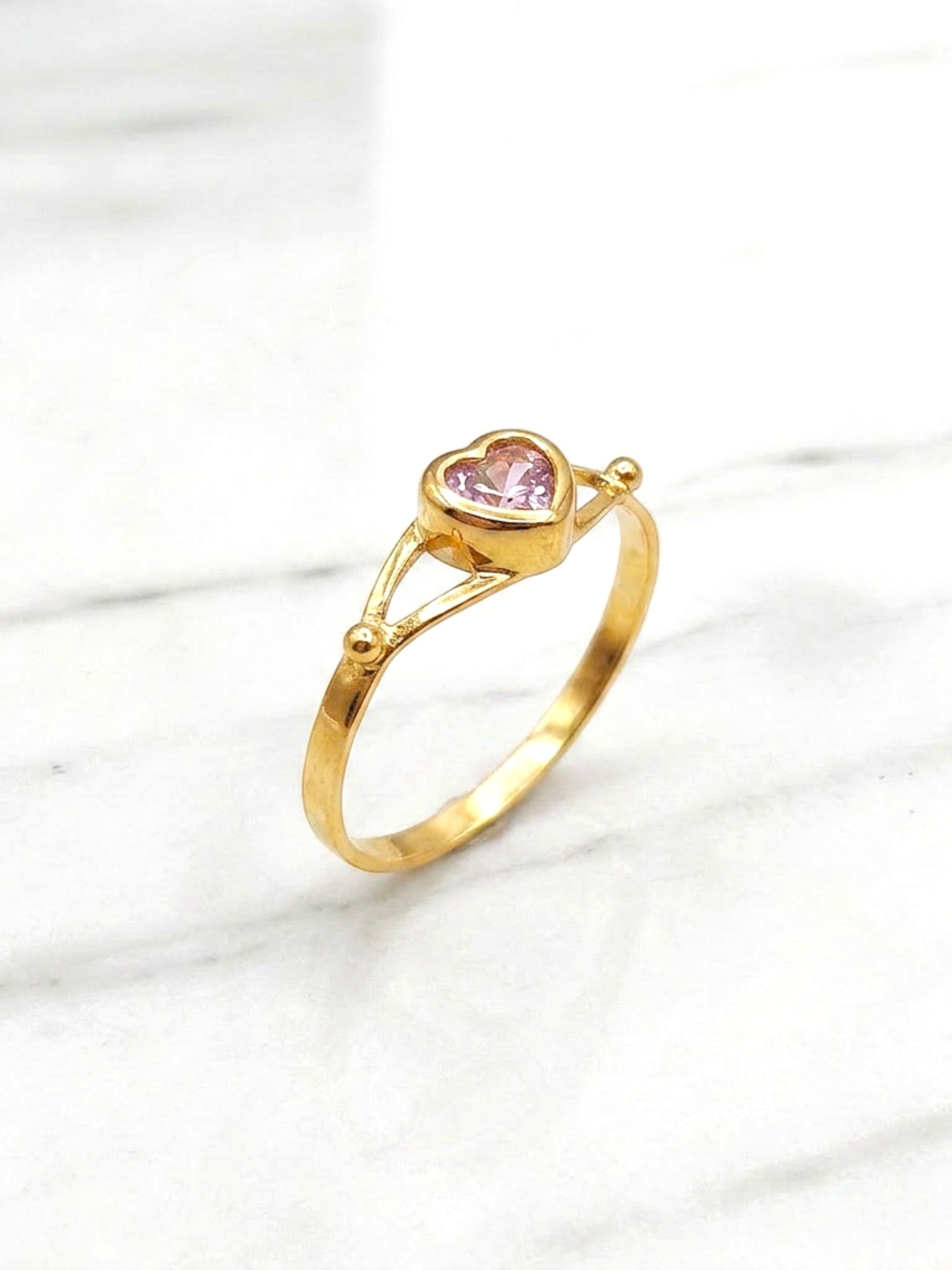 Anillo corazón rosa de francia Oro 18k 1