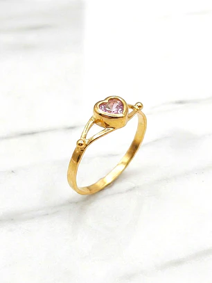 Anillo corazón rosa de francia Oro 18k