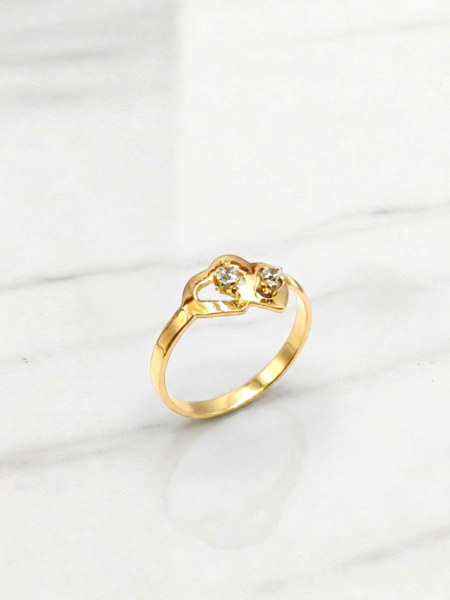 Anillo corazón cintillo circónes oro 18k  4