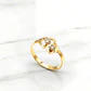 Anillo corazón cintillo circónes oro 18k  - Miniatura 3