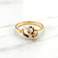 Anillo corazón cintillo circónes oro 18k  - Miniatura 2