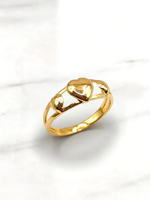 Anillo tres corazones Oro 18k