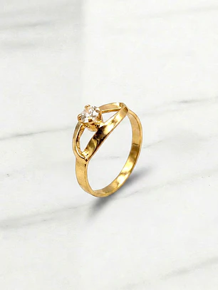 Anillo infinito punto circón Oro 18k