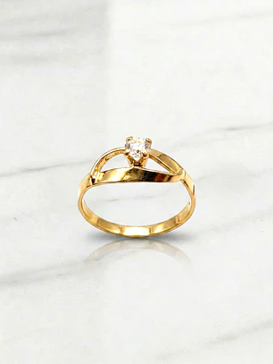 Anillo infinito punto circón Oro 18k