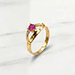 Anillo entrelazado 4 grifas rubí Oro 18k - Miniatura 4