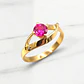Anillo entrelazado 4 grifas rubí Oro 18k - Miniatura 3