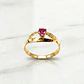 Anillo entrelazado 4 grifas rubí Oro 18k - Miniatura 1