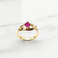 Anillo entrelazado 4 grifas rubí Oro 18k - Miniatura 5
