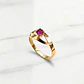 Anillo entrelazado 4 grifas rubí Oro 18k - Miniatura 2