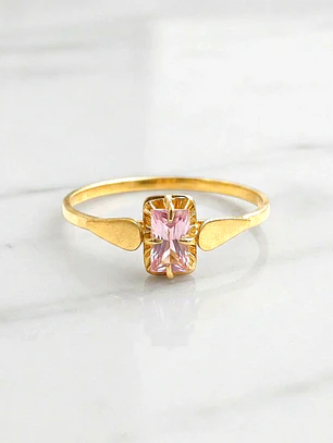 Anillo chatón rosa de Francia juvenil Oro 18k