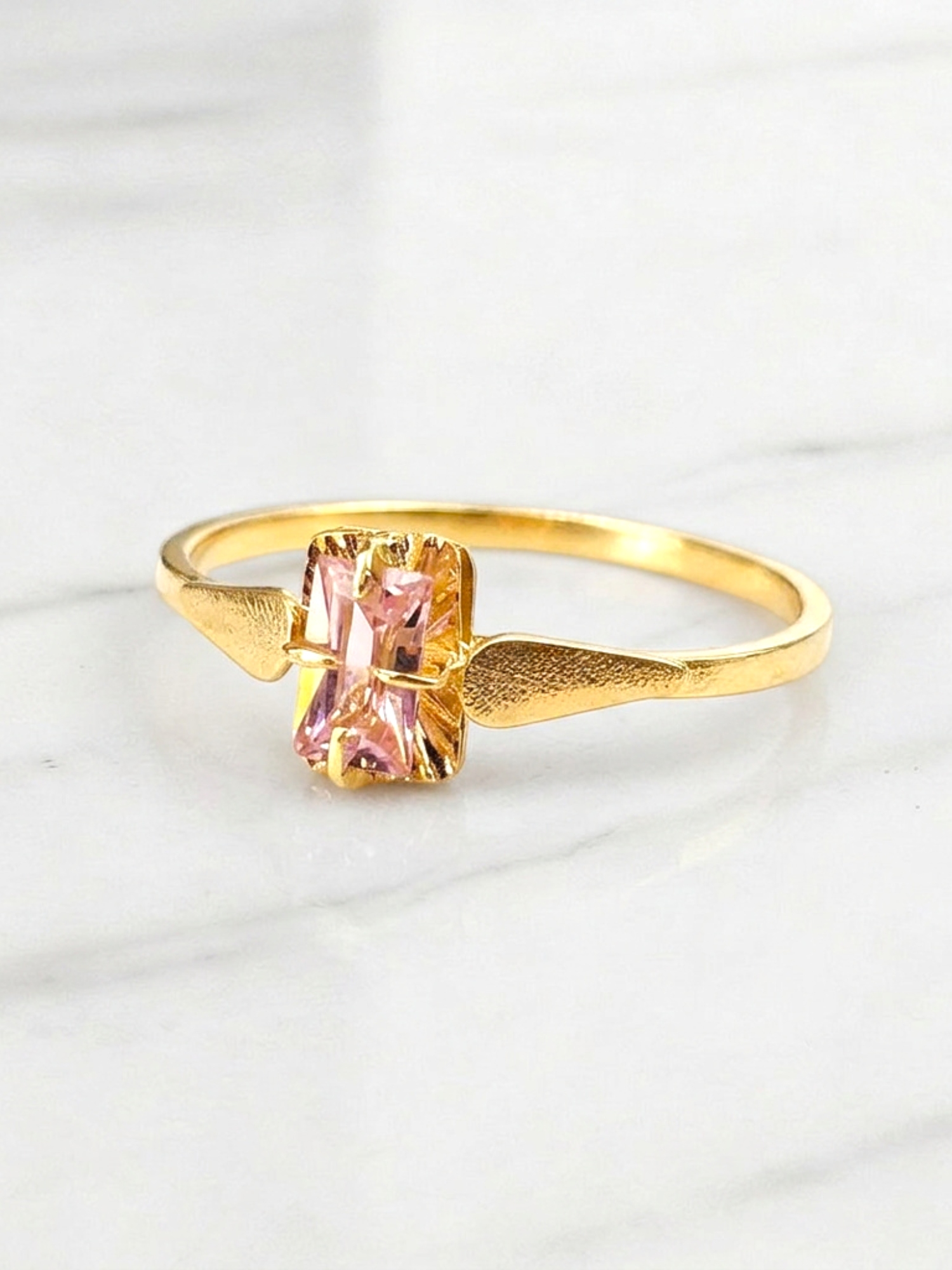 Anillo chatón rosa de Francia juvenil Oro 18k 3