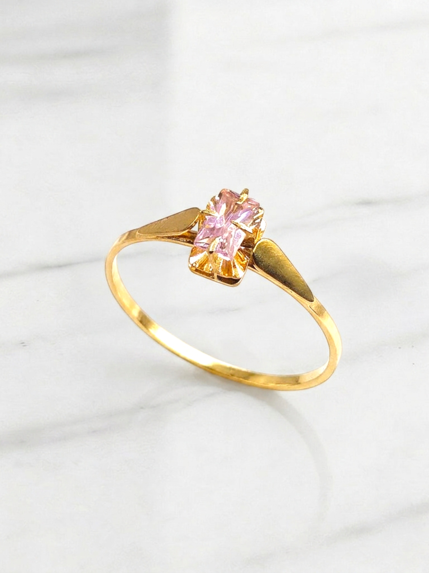 Anillo chatón rosa de Francia juvenil Oro 18k 4