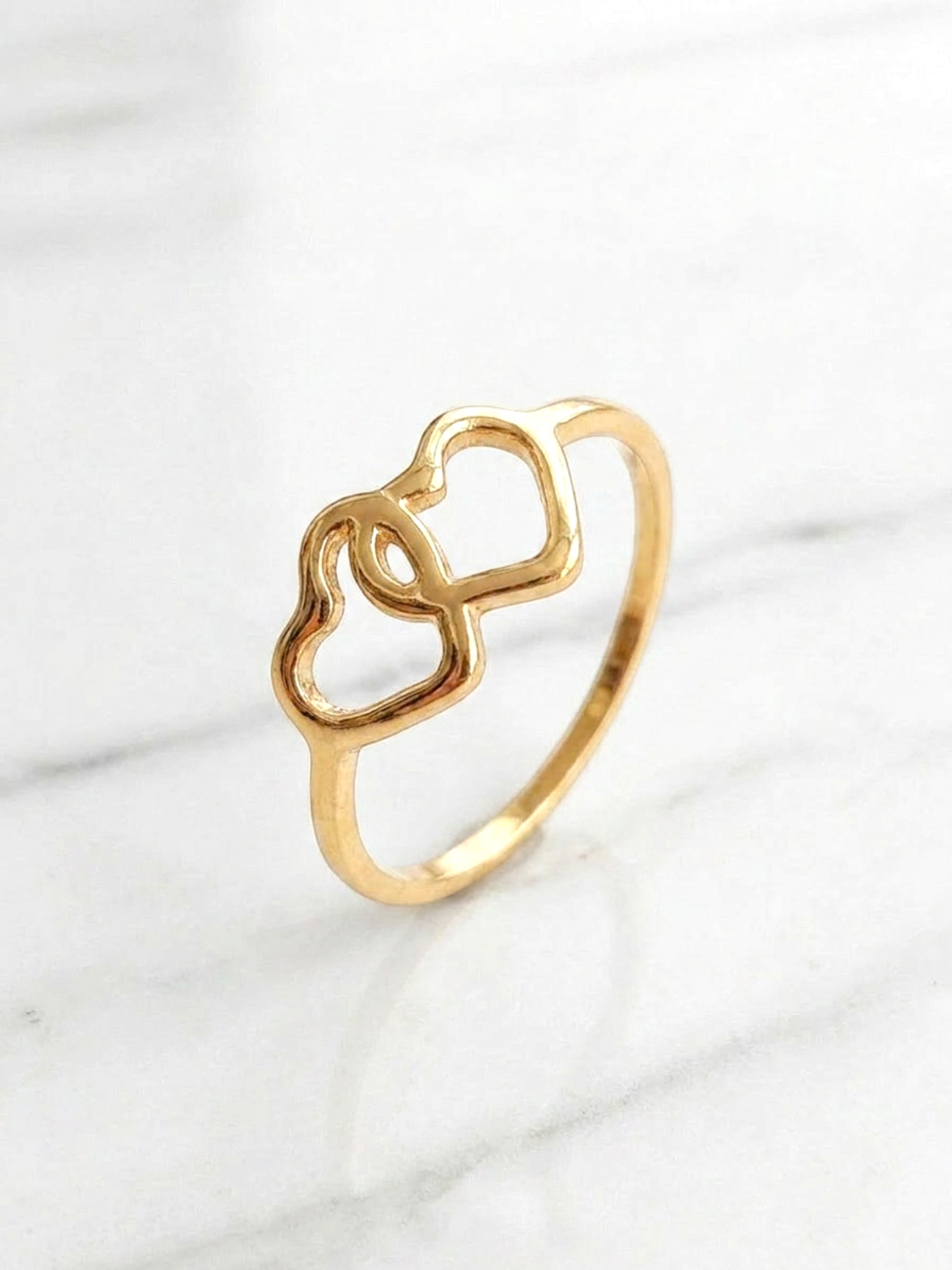 Anillo dos corazones Oro 18k 6