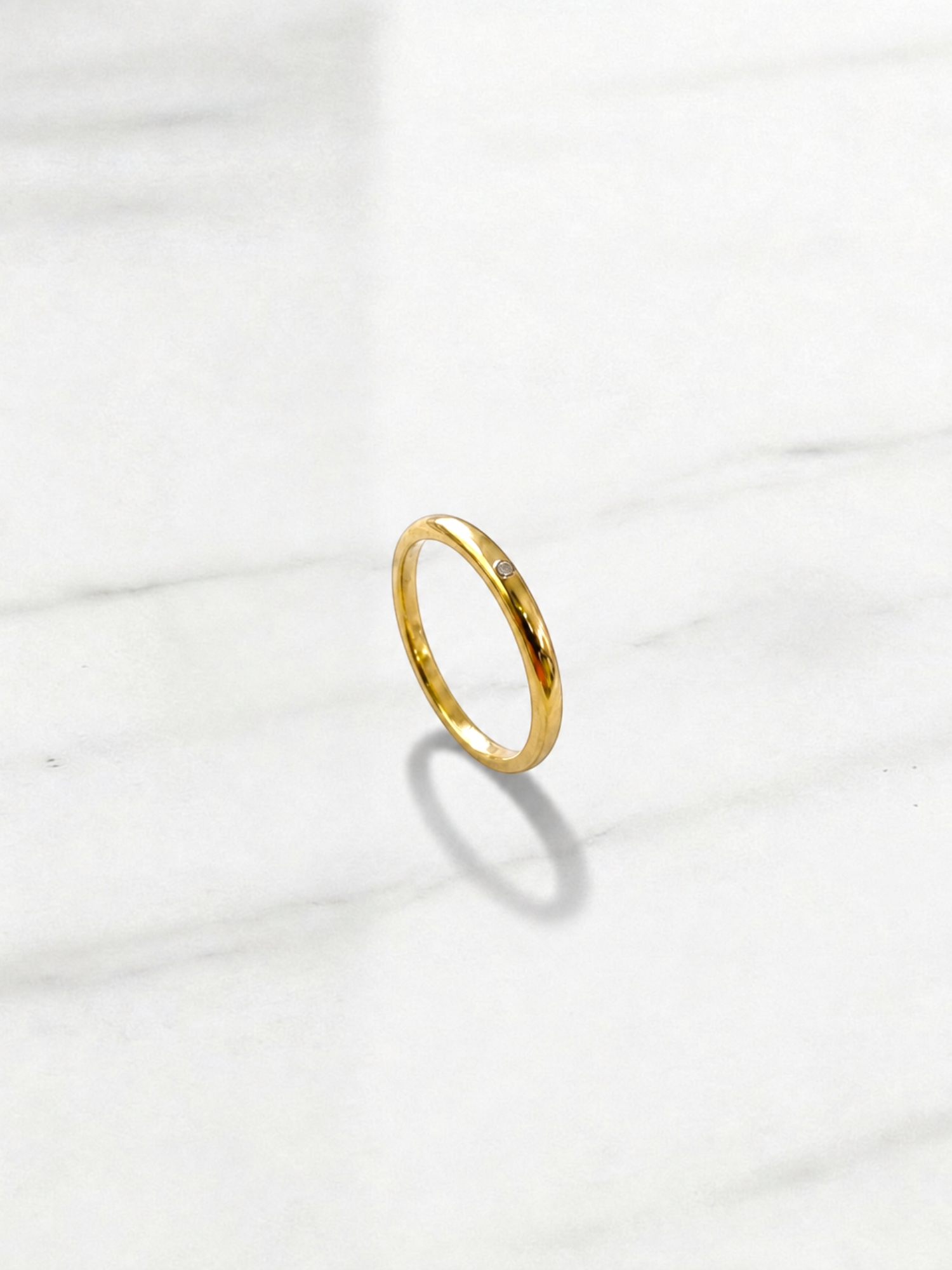 Anillo solitario circón engastado Oro 18k 2