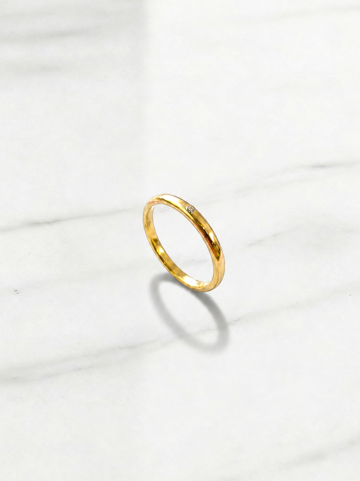 Anillo solitario circón engastado Oro 18k 1