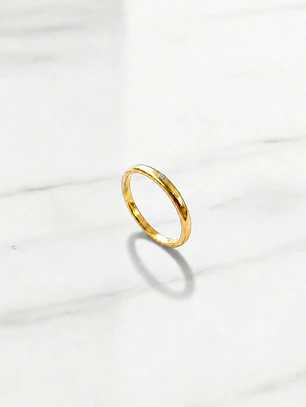 Anillo solitario circón engastado Oro 18k
