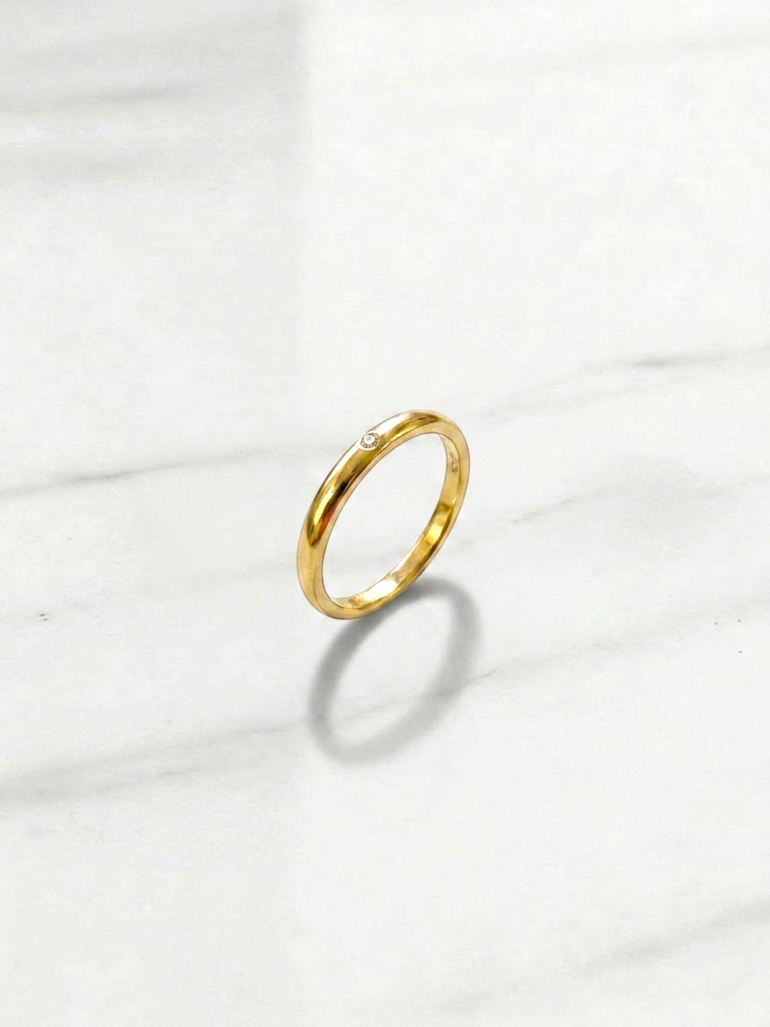 Anillo solitario circón engastado Oro 18k 3