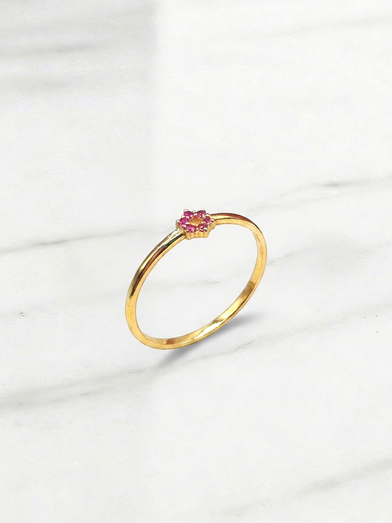 Anillo flor rubí Oro 18k 4