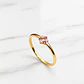 Anillo rosa rubíes con circónes Oro 18k - Miniatura 3