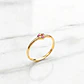 Anillo rosa rubíes con circónes Oro 18k - Miniatura 1