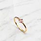 Anillo rosa rubíes con circónes Oro 18k - Miniatura 2