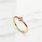 Anillo rosa rubíes con circónes Oro 18k - Miniatura 5