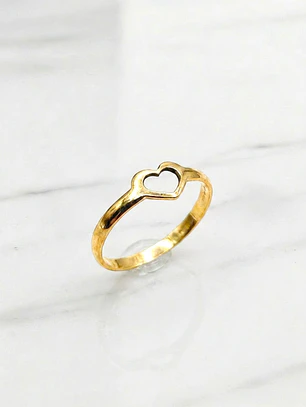 Anillo silueta corazón Oro 18k
