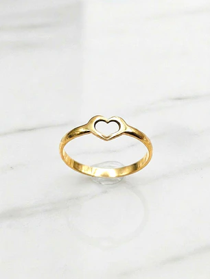 Anillo silueta corazón Oro 18k