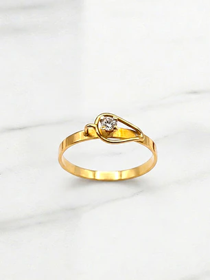 Anillo cinturon Circón Oro 18k 
