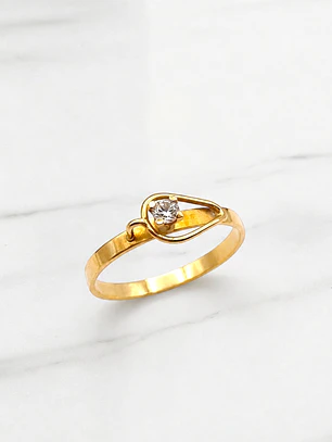 Anillo cinturon Circón Oro 18k 