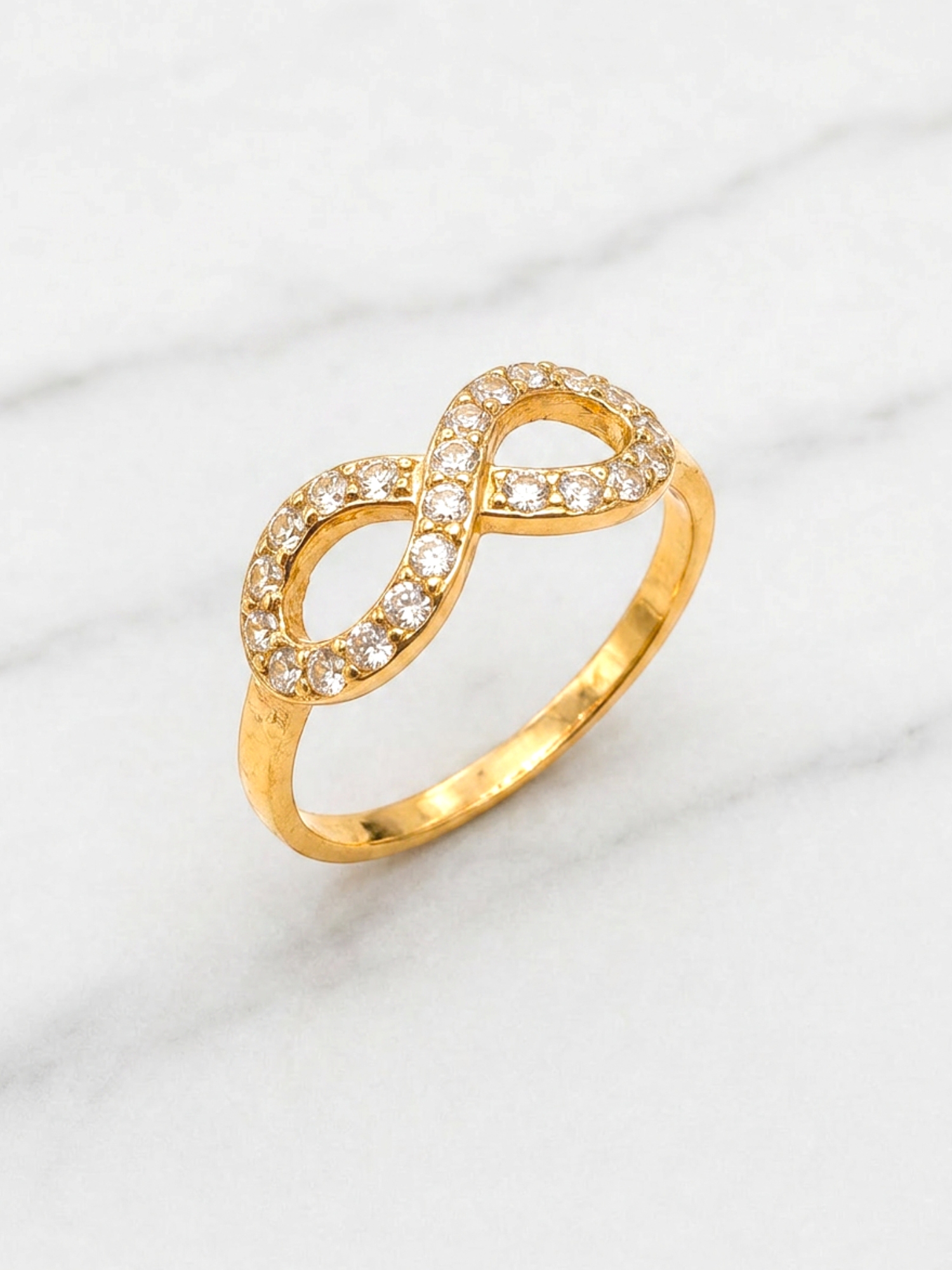 Anillo eterno con circones Oro 18k 2