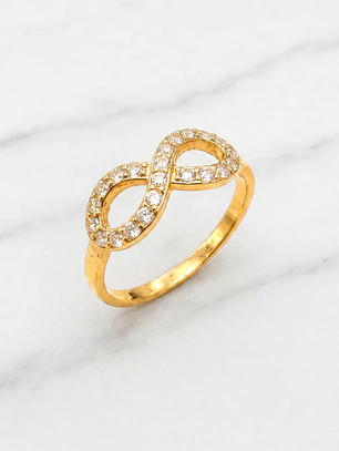 Anillo eterno con circones Oro 18k