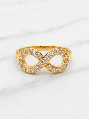 Anillo eterno con circones Oro 18k