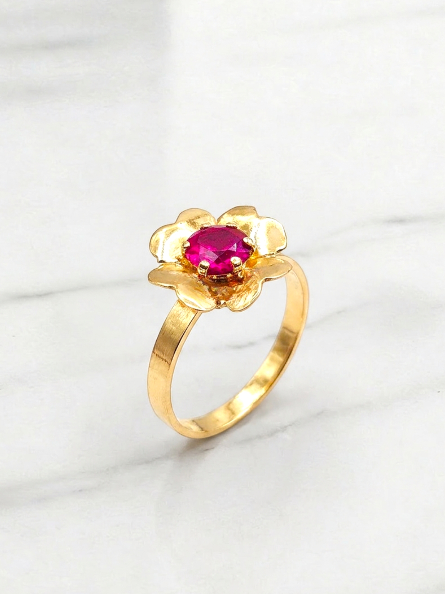 Anillo roseta rubí Oro 18k 2