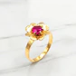 Anillo roseta rubí Oro 18k - Miniatura 2