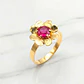 Anillo roseta rubí Oro 18k - Miniatura 4