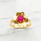 Anillo roseta rubí Oro 18k - Miniatura 5