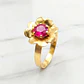 Anillo roseta rubí Oro 18k - Miniatura 1