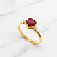 Anillo corazon rubi y circones Oro 18k - Miniatura 1